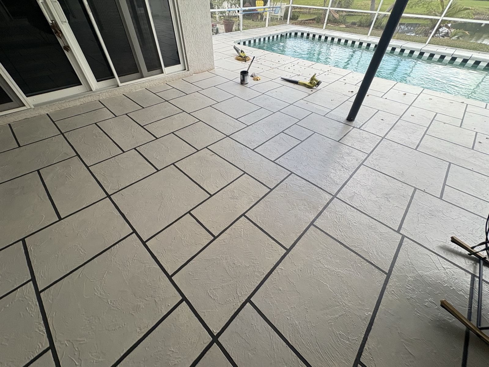 Pool deck resurfacing finish detail, Broward County, Florida